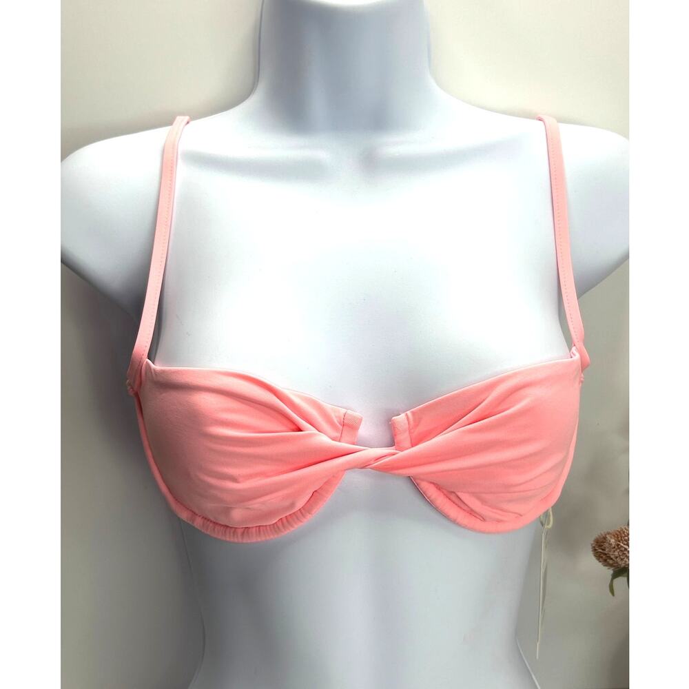 L*Space Kerri Demi Twist Underwire Bikini Top Pink Women Medium NWT